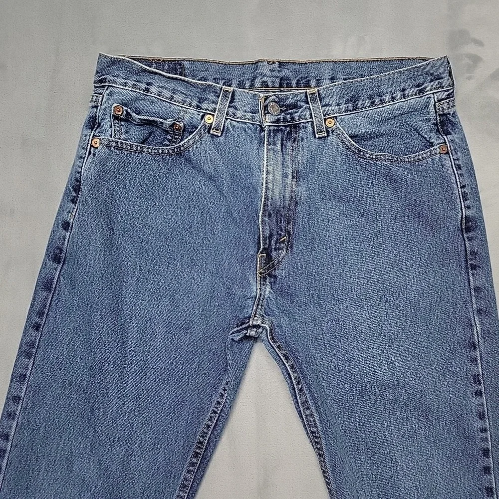 Levi Jeans Mens 33x32  Blue 505 Regular Fit Straight Leg Denim Casual Workwear